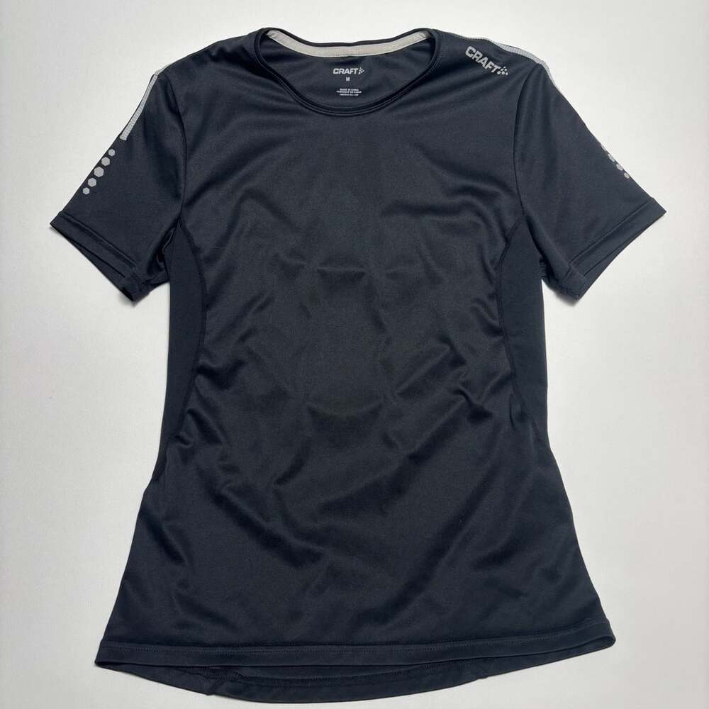Craft Black Short Sleeve Athletic T-Shirt Size M Moisture Wicking Performance